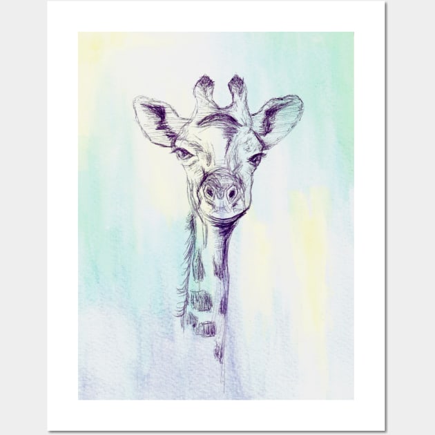 Watercolor and Ink Giraffe Wall Art by kuallidesigns